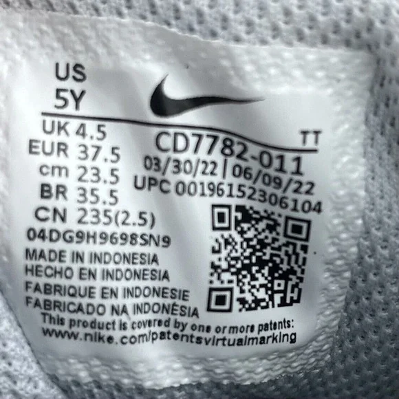 Nike Court Borough 2 High Top Sneaker Pure Platinum Mint Size 5Y Shoe CD7782-011 - Picture 9 of 11